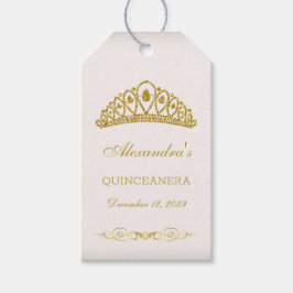 Golden glitter Tiara Quinceanera Cadeaulabel