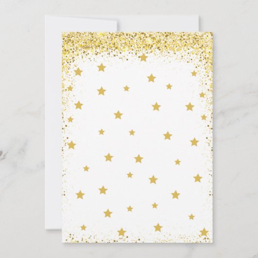 Golden Glitter Twinkle Little Star Verjaardag Uitn Kaart (Achterkant)