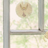 Golden Glitter Wings Healing Christmas Angel Glas Ornament