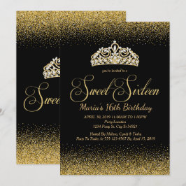 Golden Glitter, zoete 16 uitnodigingen