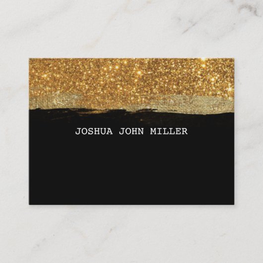 Golden Glitter Zwart Grungy Confetti Vip Visitekaartje (Voorkant)