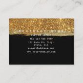 Golden Glitter Zwart Grungy Confetti Vip Visitekaartje (Achterkant)