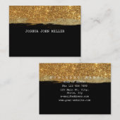 Golden Glitter Zwart Grungy Confetti Vip Visitekaartje (Voorkant / Achterkant)