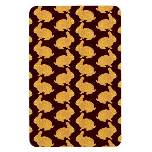 Golden Glittering Bunnies Magneet (Verticaal)