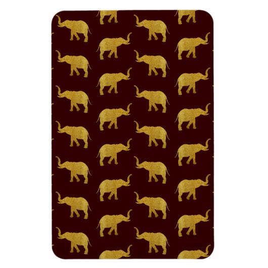Golden Glittering Elephants Magneet (Verticaal)