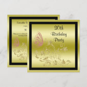 Golden Glitters & Sparkly Butterfly 30e verjaardag Kaart (Voorkant / Achterkant)