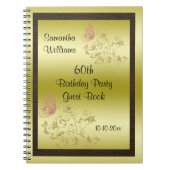 Golden Glitters & Sparkly Butterfly 60th Birthday Notitieboek (Voorkant)