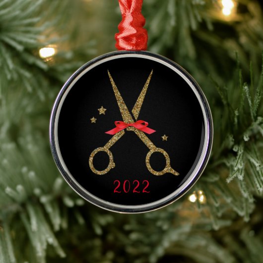 Golden glitterschaar - Haardebandstylist Met Metalen Ornament (Boom)