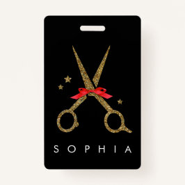 Golden glitterschaar - Haarstilnaam Badge