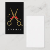 Golden glitterschaar - Haarstilnaam Informatiekaartje (Voorkant / Achterkant)