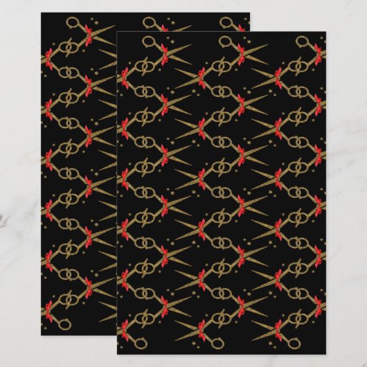 Golden glitterschaar - Haarstylist (Voorkant / Achterkant)