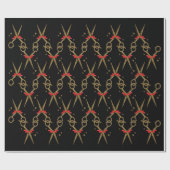 Golden glitterschaar - Haarstylist Cadeaupapier (Vlak)