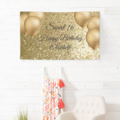 Golden glittery ballon, zoete 16-partijbanner spandoek (Insitu)