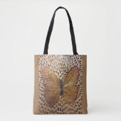 Golden Glittery Butterfly Tote Bag (Voorkant)