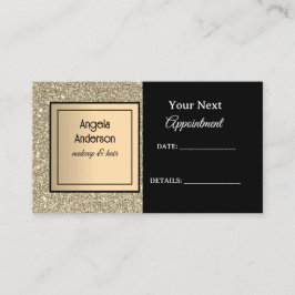 Golden Glittery Foil Glamorous Beauty Salon  Afsprakenkaartje