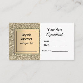 Golden Glittery Folie Glamoureuze Beauty Salon Afsprakenkaartje