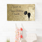 Golden glittery grappige grillige kat lief 16 fees spandoek (Insitu)