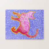 Golden Glittery met roze tas Abstract Legpuzzel (Horizontaal)