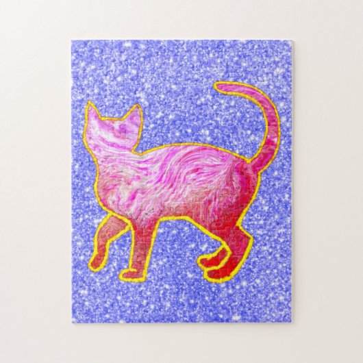 Golden Glittery met roze tas Abstract Legpuzzel (Verticaal)