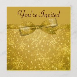 Golden Glitz en Shimmer Snowflakes Wedding Kaart