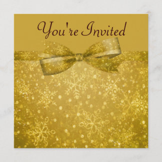 Golden Glitz en Shimmer Snowflakes Wedding Kaart