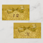 Golden Glitz en Shimmer Snowflakes Wedding Plaatskaartje (Voorkant / Achterkant)