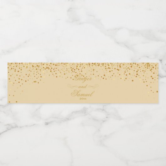 Golden Glitz Glitter Waterfles Etiket (Enkel label)