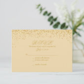 Golden Glitz Glitter Wedding Response Kaarten RSVP Kaartje (Staand voorkant)