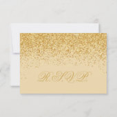 Golden Glitz Glitter Wedding Response Kaarten RSVP Kaartje (Achterkant)