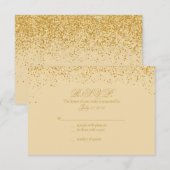 Golden Glitz Glitter Wedding Response Kaarten RSVP Kaartje (Voorkant / Achterkant)