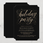 Golden Glitz | uitnodiging voor een feestdag (Voorkant / Achterkant)