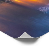 Golden gloed van Cherry Blossom Poster (Hoek)