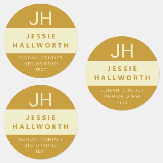 Golden gloeit stijlvol modern monogram waterdicht labels (Groep)