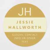 Golden gloeit stijlvol modern monogram waterdicht labels (Design 1)