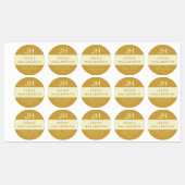 Golden gloeit stijlvol modern monogram waterdicht labels (Vel)