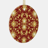 Golden Glory — Starburst Christmas Design Keramisch Ornament (Rechts)