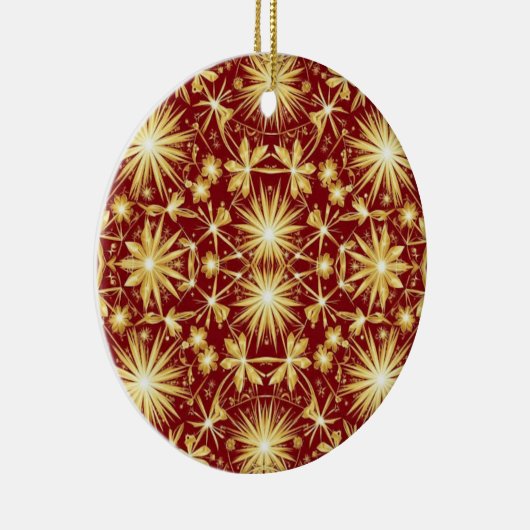 Golden Glory — Starburst Christmas Design Keramisch Ornament (Rechts)