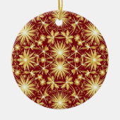 Golden Glory — Starburst Christmas Design Keramisch Ornament (Voorkant)