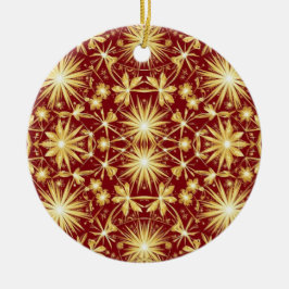Golden Glory — Starburst Christmas Design Keramisch Ornament