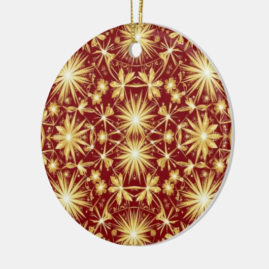 Golden Glory — Starburst Christmas Design Keramisch Ornament (Links)