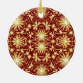 Golden Glory — Starburst Christmas Design Keramisch Ornament (Achterkant)
