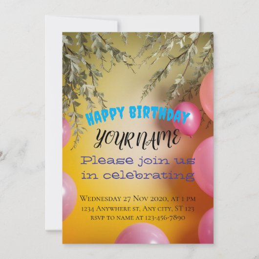 Golden Glow: A Flourishing Fantasy Celebration Kaart (Voorkant)