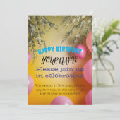 Golden Glow: A Flourishing Fantasy Celebration Kaart (Staand voorkant)