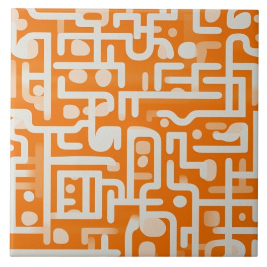 Golden Glow Abrikozengolfpatroon Tegeltje (Voorkant)