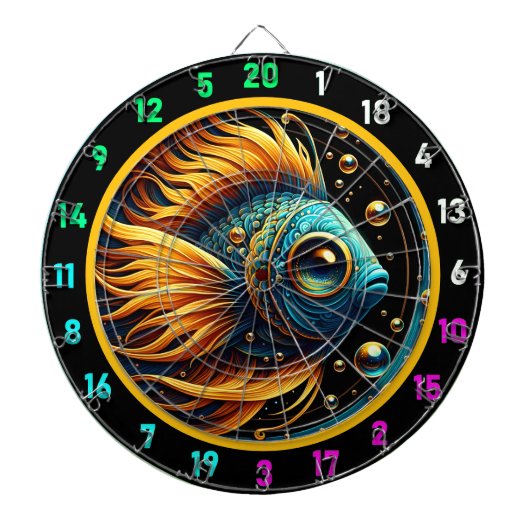 Golden Glow Betta Dartboard Art Dartbord (Voorkant)
