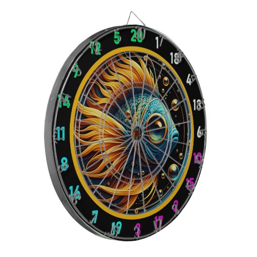 Golden Glow Betta Dartboard Art Dartbord (Voorkant Links)
