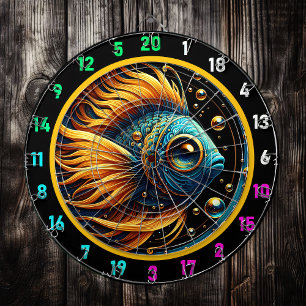 Golden Glow Betta Dartboard Art Dartbord