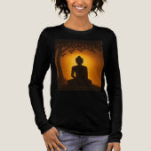 Golden Glow Buddha Meditation - Bodhi Tree Enlight Tri-Blend Shirt (Voorkant)
