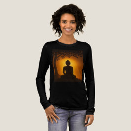 Golden Glow Buddha Meditation - Bodhi Tree Enlight Tri-Blend Shirt