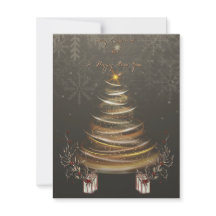 Golden Glow Christmas Holiday Christmas Card 